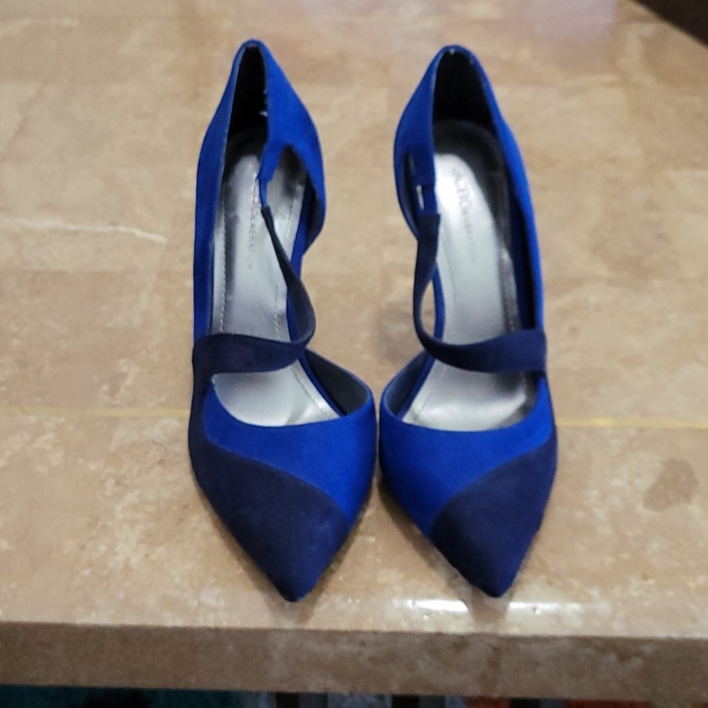 Two-toned Blue Suede Heels